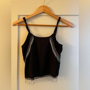 SEEK Black Tassel Halter Top